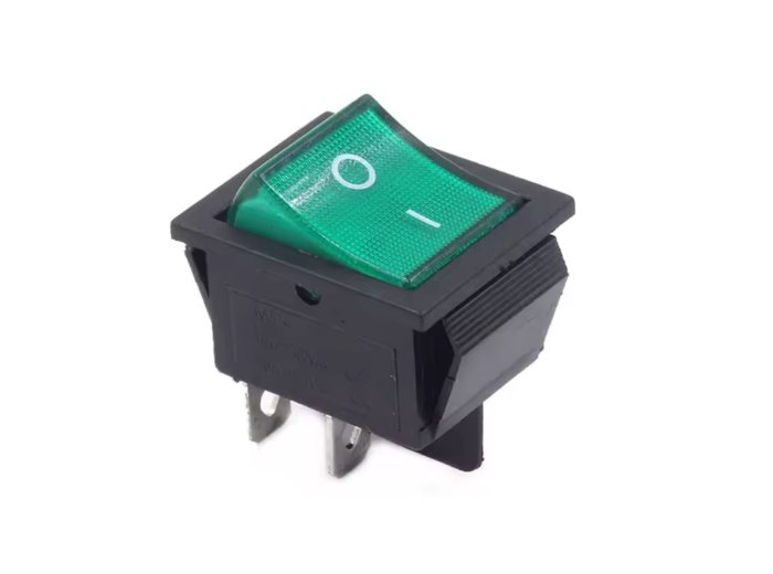 Power Switch 15x21mm Green LED Light on OFF 4 Pin 2 Position 10A 250VAC 6A 250VAC 15*21mm Rocker Switch