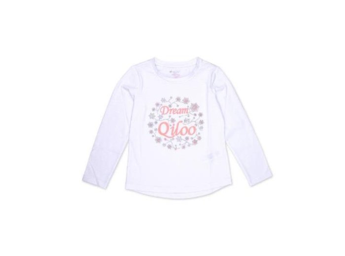 Qiloo Women Long Arm T-Shirt #732422227 White