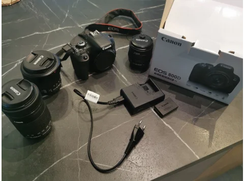 Canon EOS 800D 24.2MP with 3 lenses