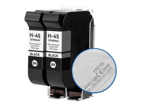 INK-TANK 45 51645A 45si TIJ 2.5 12.7mm Black Remanufactured Ink